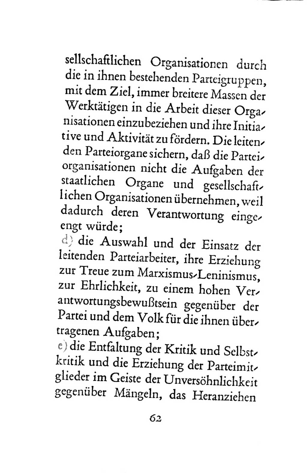 Statut der Sozialistischen Einheitspartei Deutschlands (SED) 1963, Seite 62 (St. SED DDR 1963, S. 62)