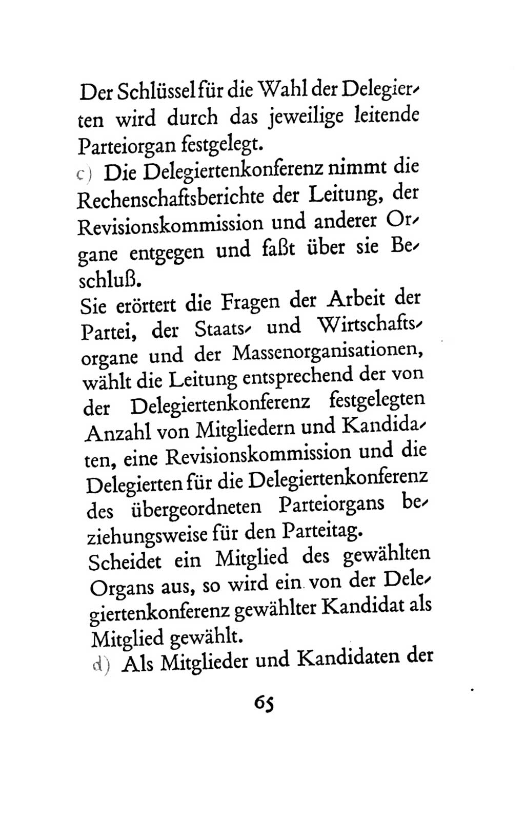 Statut der Sozialistischen Einheitspartei Deutschlands (SED) 1963, Seite 65 (St. SED DDR 1963, S. 65)
