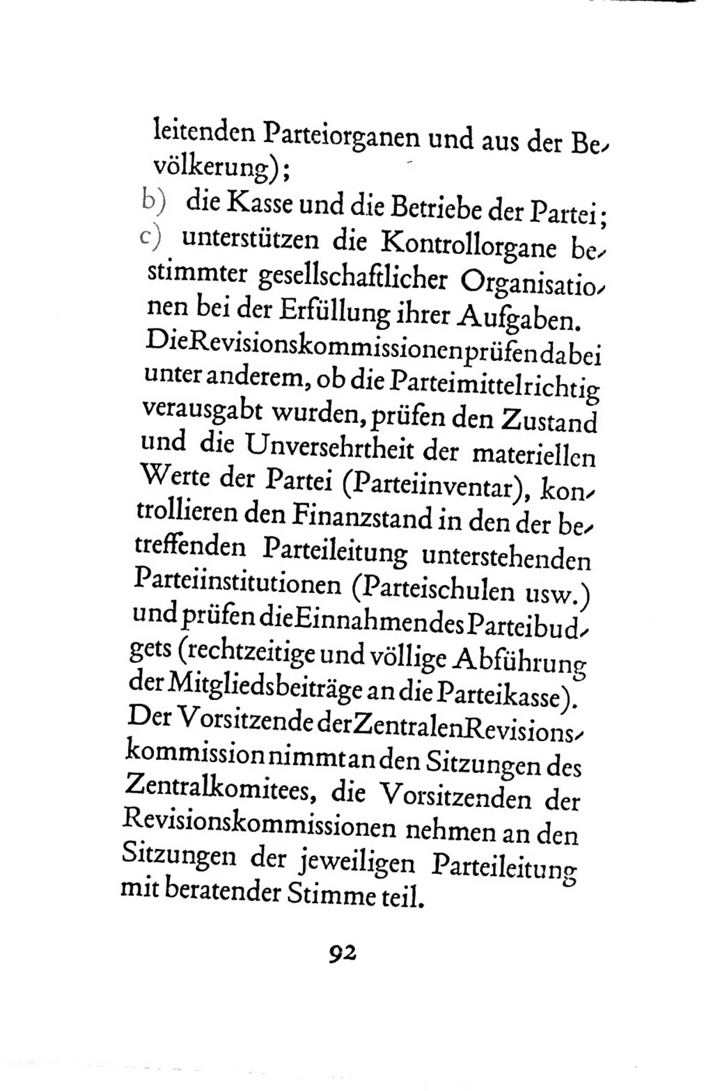 Statut der Sozialistischen Einheitspartei Deutschlands (SED) 1963, Seite 92 (St. SED DDR 1963, S. 92)