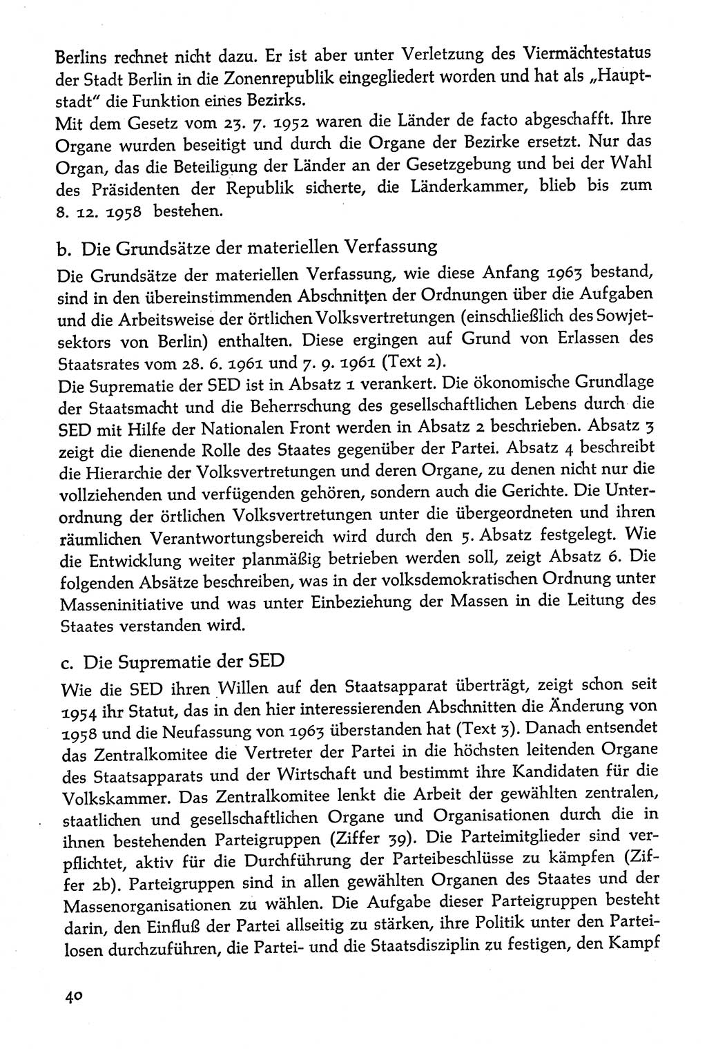 Volksdemokratische Ordnung in Mitteldeutschland [Deutsche Demokratische Republik (DDR)], Texte zur verfassungsrechtlichen Situation 1963, Seite 40 (Volksdem. Ordn. Md. DDR 1963, S. 40)