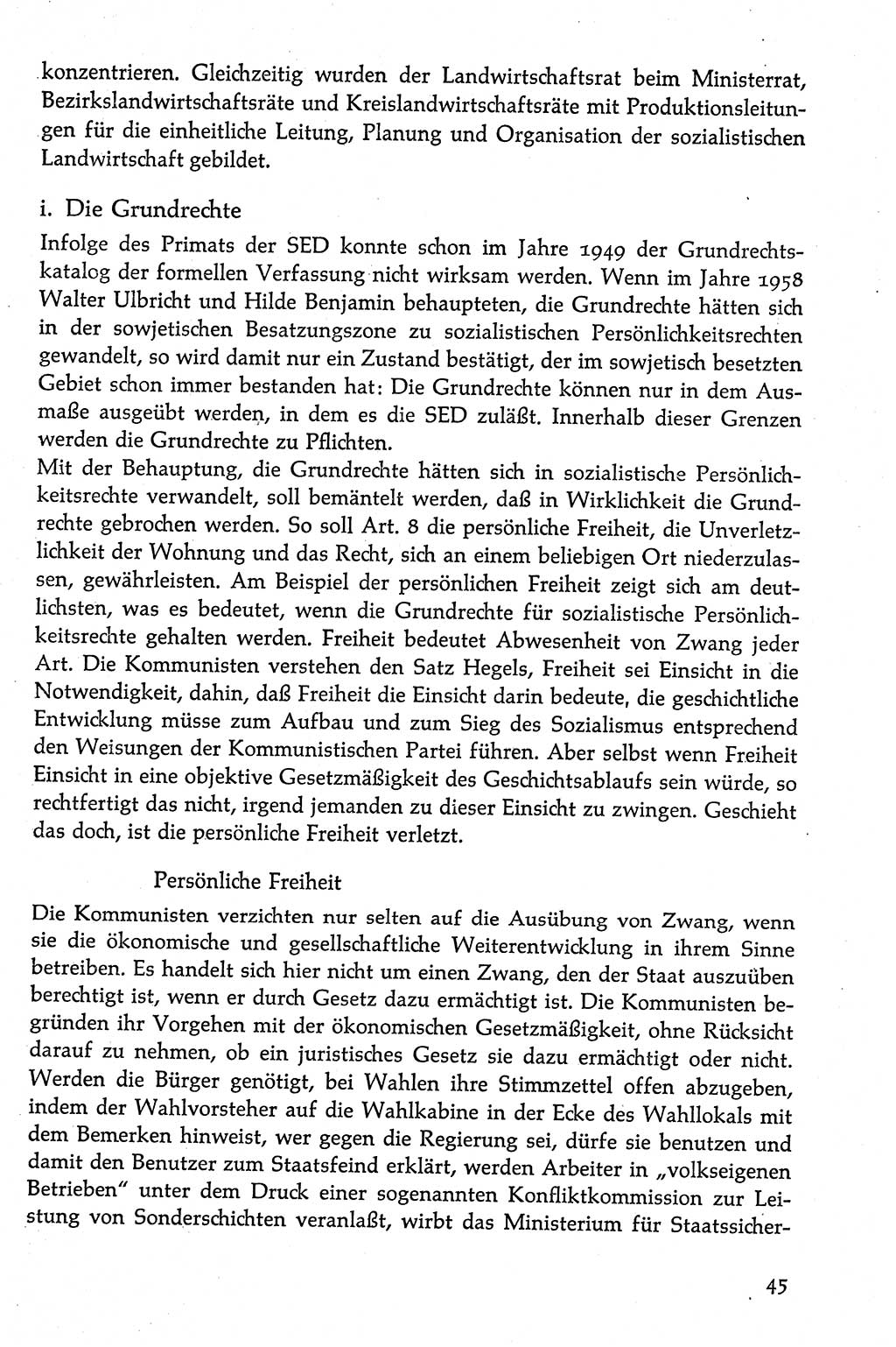 Volksdemokratische Ordnung in Mitteldeutschland [Deutsche Demokratische Republik (DDR)], Texte zur verfassungsrechtlichen Situation 1963, Seite 45 (Volksdem. Ordn. Md. DDR 1963, S. 45)