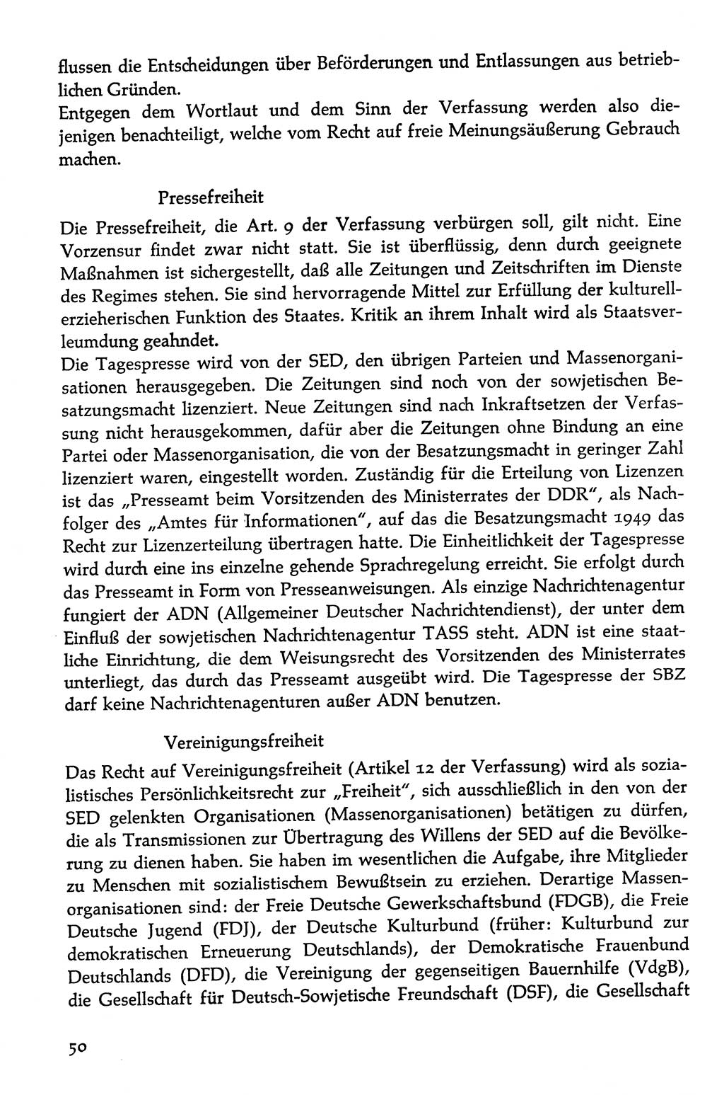 Volksdemokratische Ordnung in Mitteldeutschland [Deutsche Demokratische Republik (DDR)], Texte zur verfassungsrechtlichen Situation 1963, Seite 50 (Volksdem. Ordn. Md. DDR 1963, S. 50)