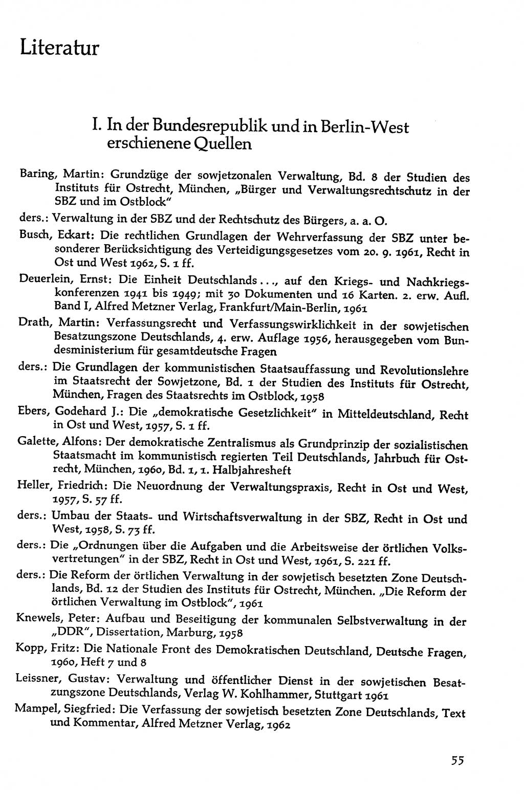 Volksdemokratische Ordnung in Mitteldeutschland [Deutsche Demokratische Republik (DDR)], Texte zur verfassungsrechtlichen Situation 1963, Seite 55 (Volksdem. Ordn. Md. DDR 1963, S. 55)