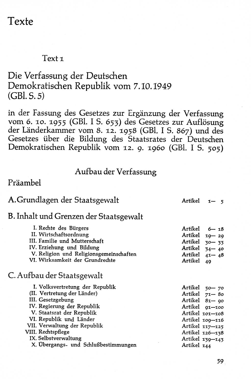 Volksdemokratische Ordnung in Mitteldeutschland [Deutsche Demokratische Republik (DDR)], Texte zur verfassungsrechtlichen Situation 1963, Seite 59 (Volksdem. Ordn. Md. DDR 1963, S. 59)