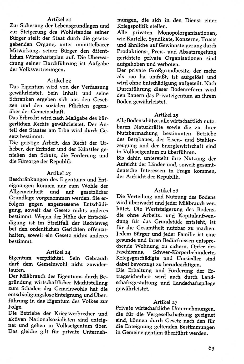 Volksdemokratische Ordnung in Mitteldeutschland [Deutsche Demokratische Republik (DDR)], Texte zur verfassungsrechtlichen Situation 1963, Seite 63 (Volksdem. Ordn. Md. DDR 1963, S. 63)