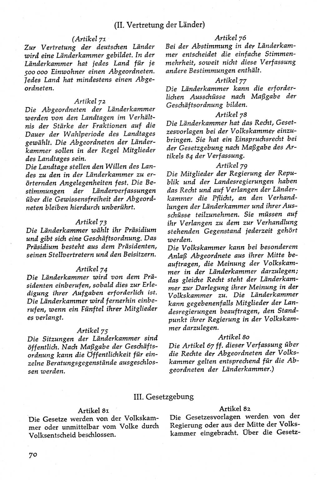 Volksdemokratische Ordnung in Mitteldeutschland [Deutsche Demokratische Republik (DDR)], Texte zur verfassungsrechtlichen Situation 1963, Seite 70 (Volksdem. Ordn. Md. DDR 1963, S. 70)