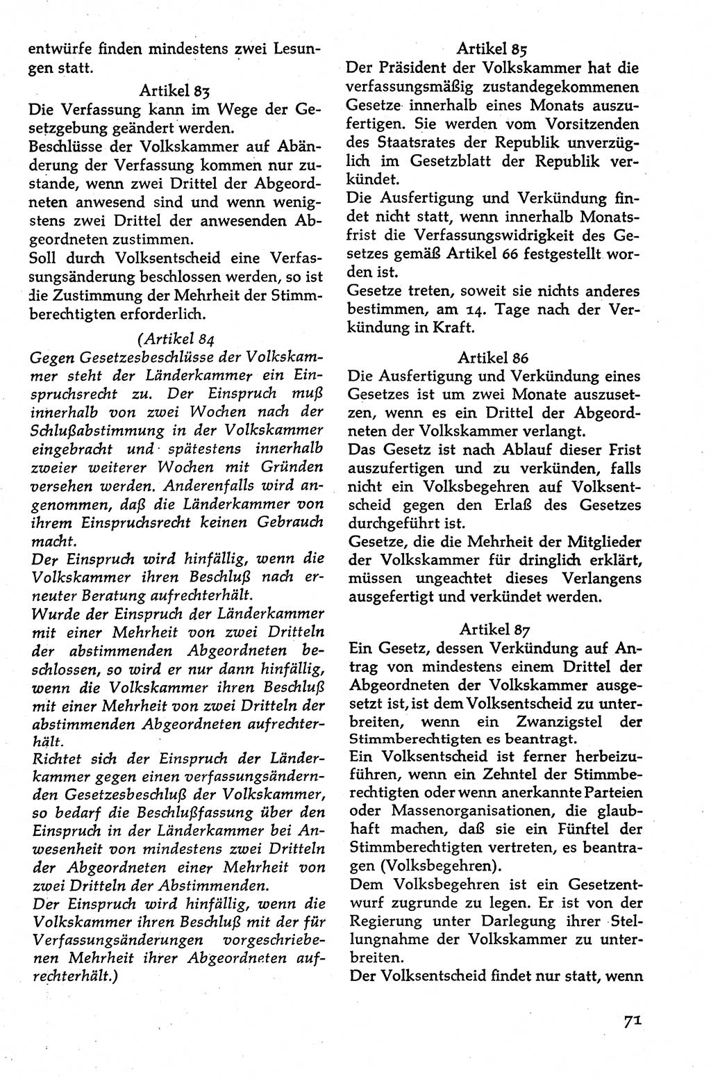 Volksdemokratische Ordnung in Mitteldeutschland [Deutsche Demokratische Republik (DDR)], Texte zur verfassungsrechtlichen Situation 1963, Seite 71 (Volksdem. Ordn. Md. DDR 1963, S. 71)