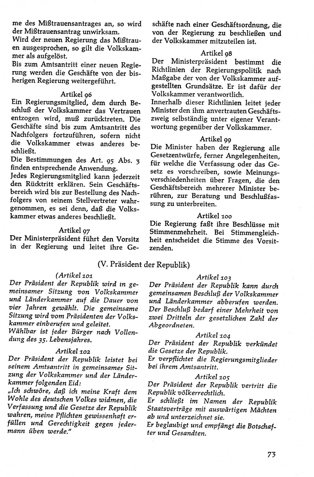 Volksdemokratische Ordnung in Mitteldeutschland [Deutsche Demokratische Republik (DDR)], Texte zur verfassungsrechtlichen Situation 1963, Seite 73 (Volksdem. Ordn. Md. DDR 1963, S. 73)
