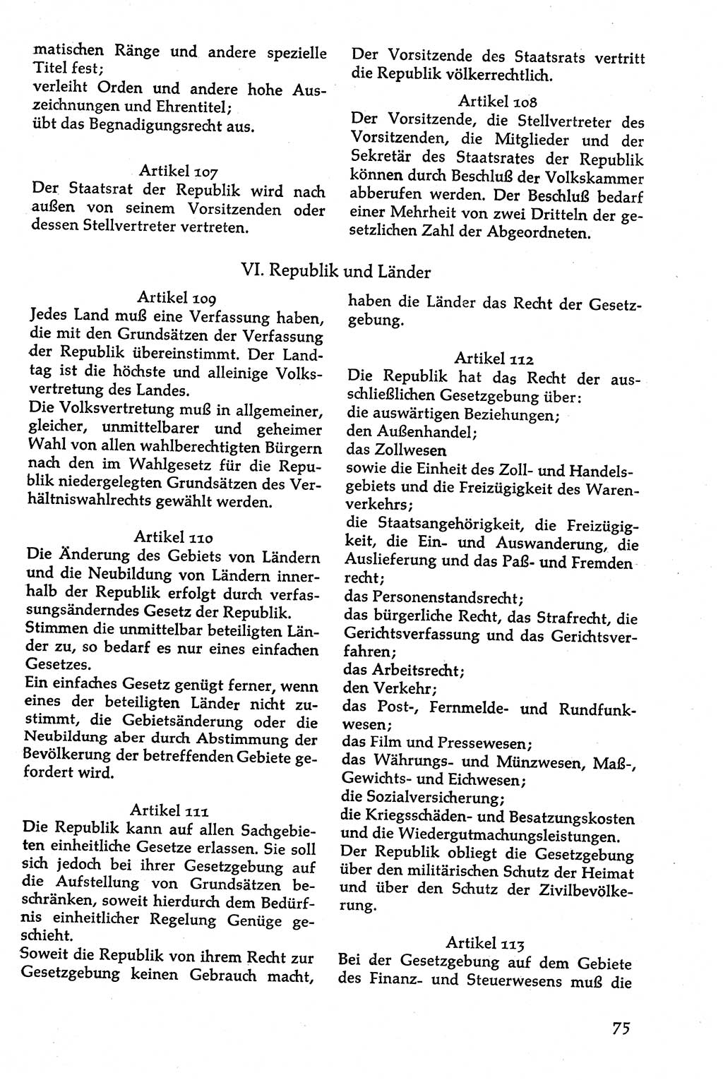 Volksdemokratische Ordnung in Mitteldeutschland [Deutsche Demokratische Republik (DDR)], Texte zur verfassungsrechtlichen Situation 1963, Seite 75 (Volksdem. Ordn. Md. DDR 1963, S. 75)