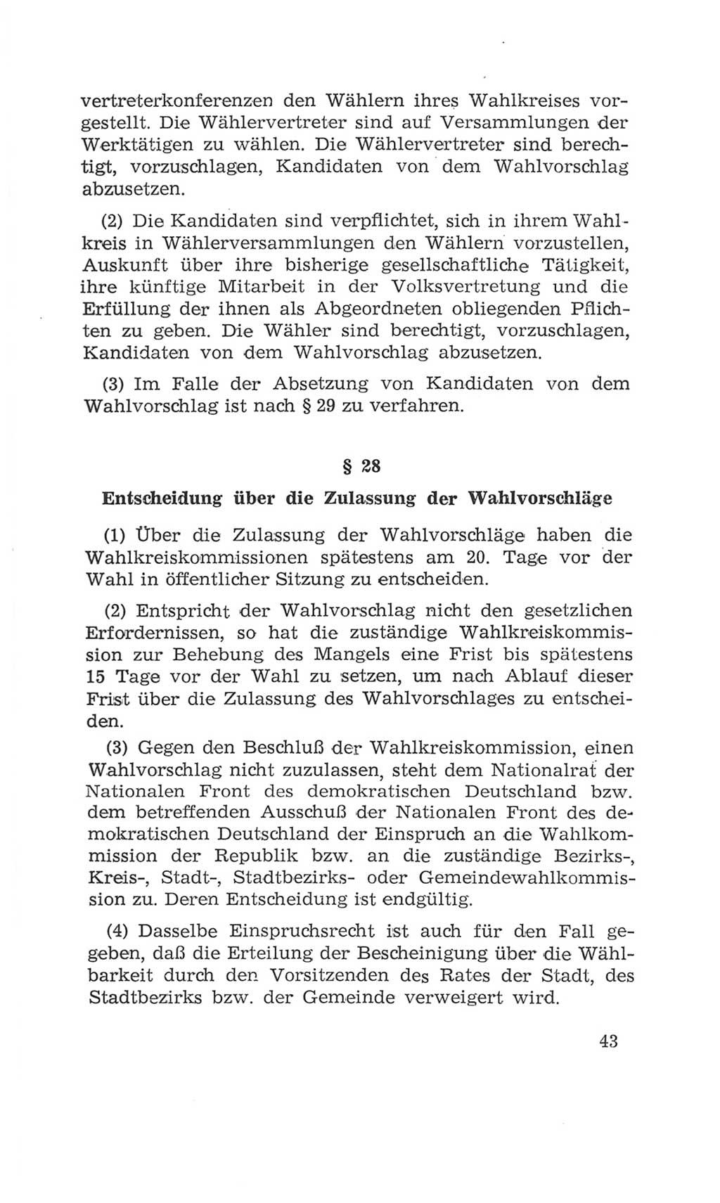 Volkskammer (VK) der Deutschen Demokratischen Republik (DDR), 4. Wahlperiode 1963-1967, Seite 43 (VK. DDR 4. WP. 1963-1967, S. 43)