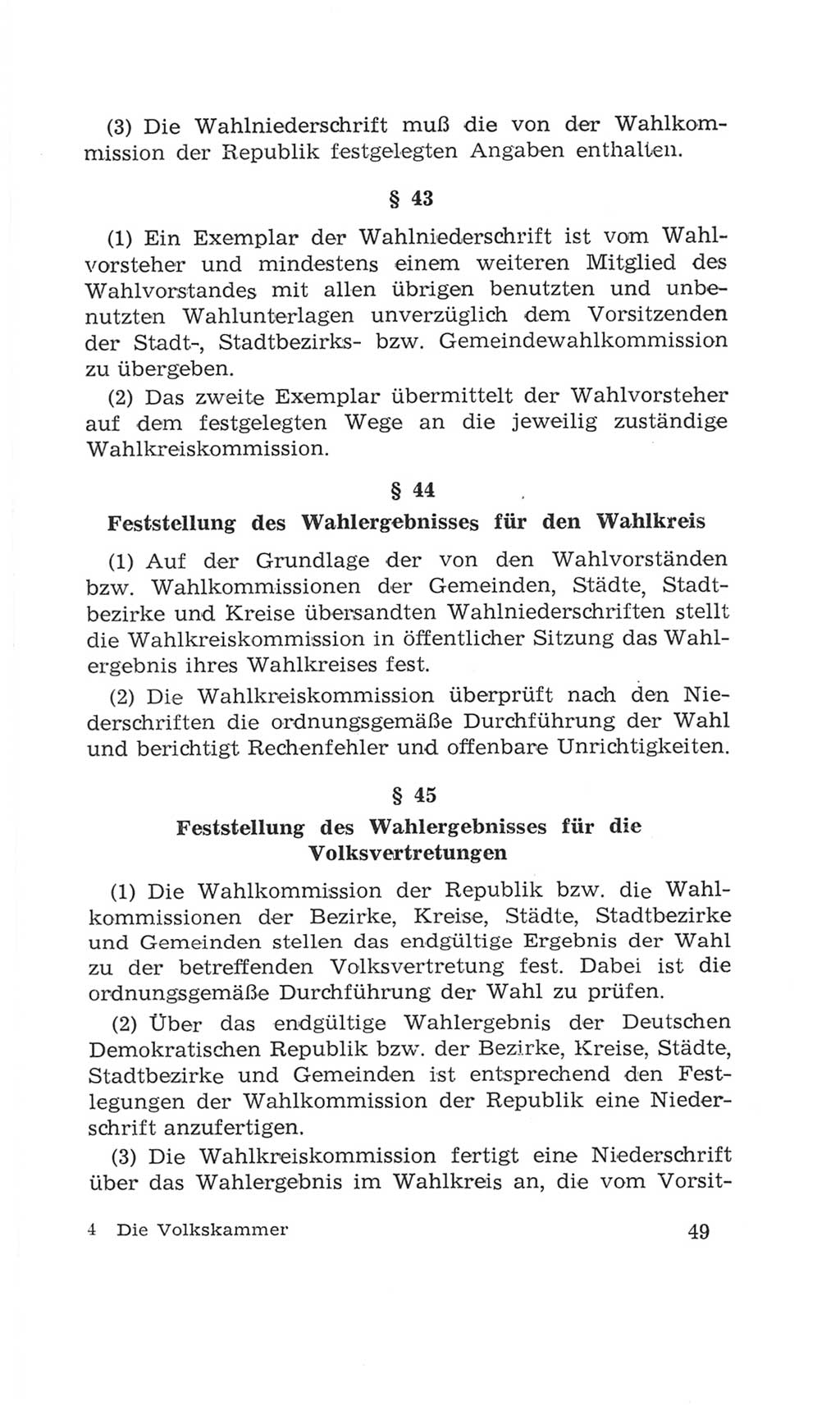 Volkskammer (VK) der Deutschen Demokratischen Republik (DDR), 4. Wahlperiode 1963-1967, Seite 49 (VK. DDR 4. WP. 1963-1967, S. 49)