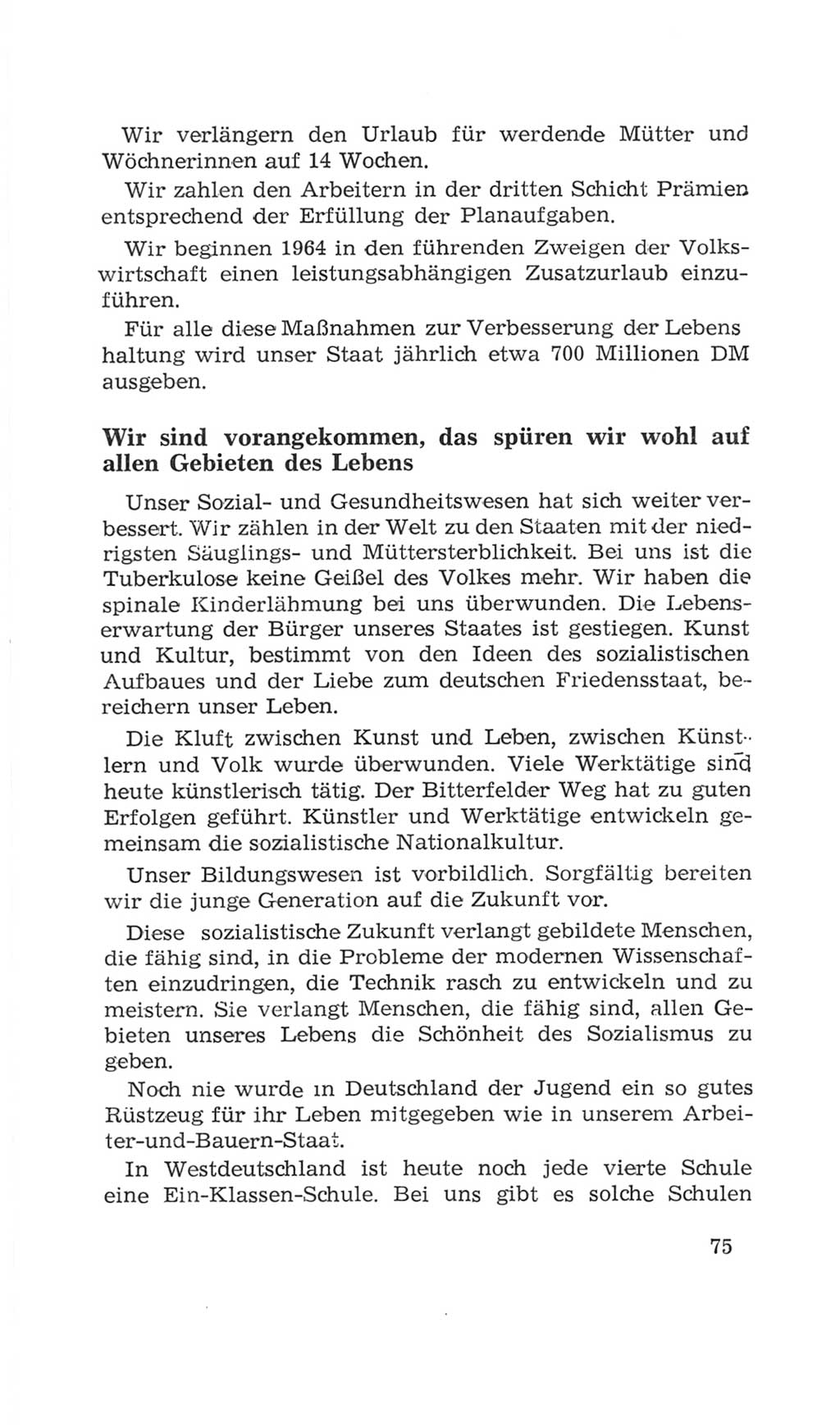 Volkskammer (VK) der Deutschen Demokratischen Republik (DDR), 4. Wahlperiode 1963-1967, Seite 75 (VK. DDR 4. WP. 1963-1967, S. 75)