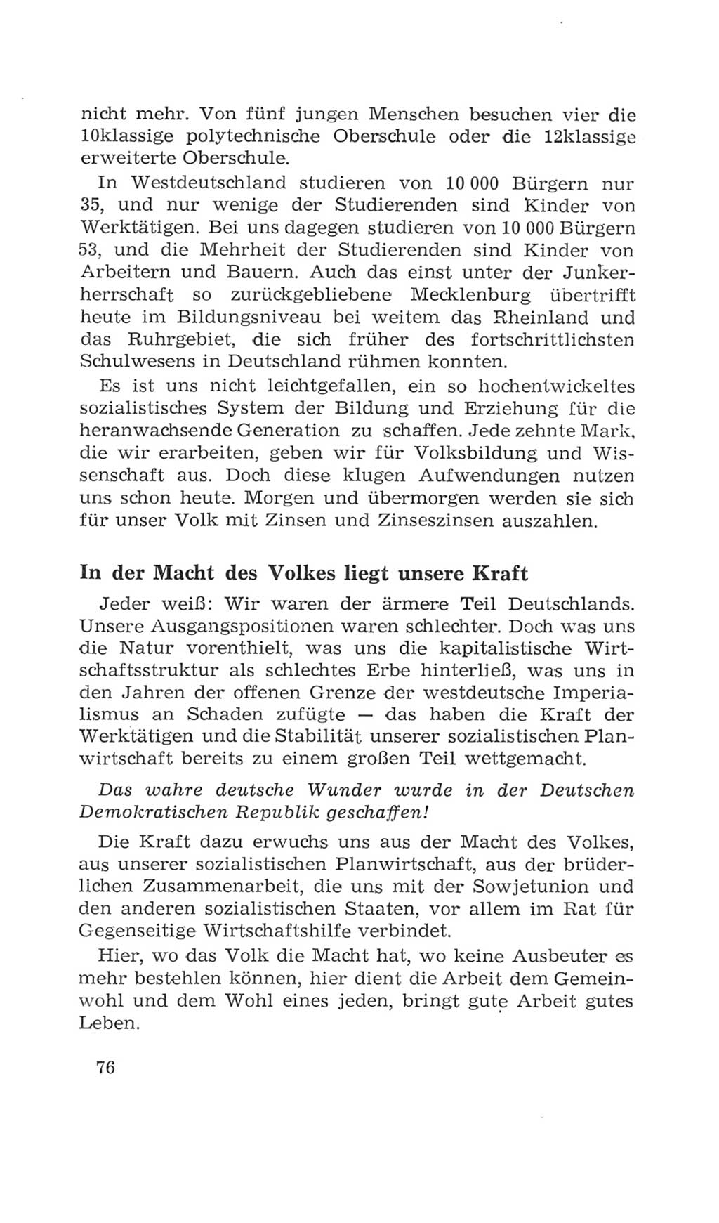 Volkskammer (VK) der Deutschen Demokratischen Republik (DDR), 4. Wahlperiode 1963-1967, Seite 76 (VK. DDR 4. WP. 1963-1967, S. 76)