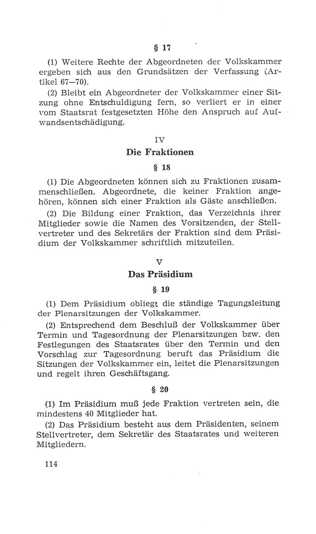 Volkskammer (VK) der Deutschen Demokratischen Republik (DDR), 4. Wahlperiode 1963-1967, Seite 114 (VK. DDR 4. WP. 1963-1967, S. 114)