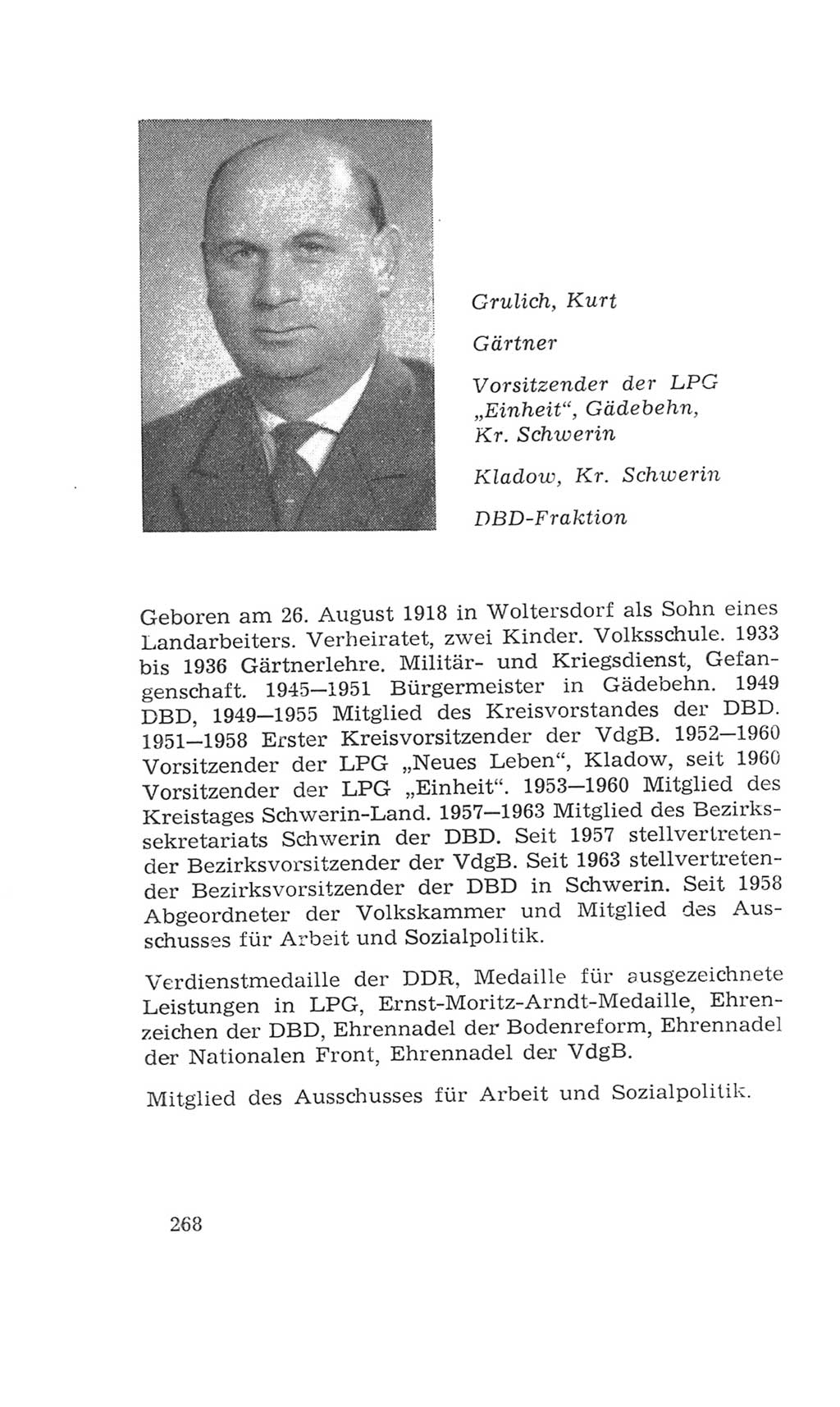 Volkskammer (VK) der Deutschen Demokratischen Republik (DDR), 4. Wahlperiode 1963-1967, Seite 268 (VK. DDR 4. WP. 1963-1967, S. 268)