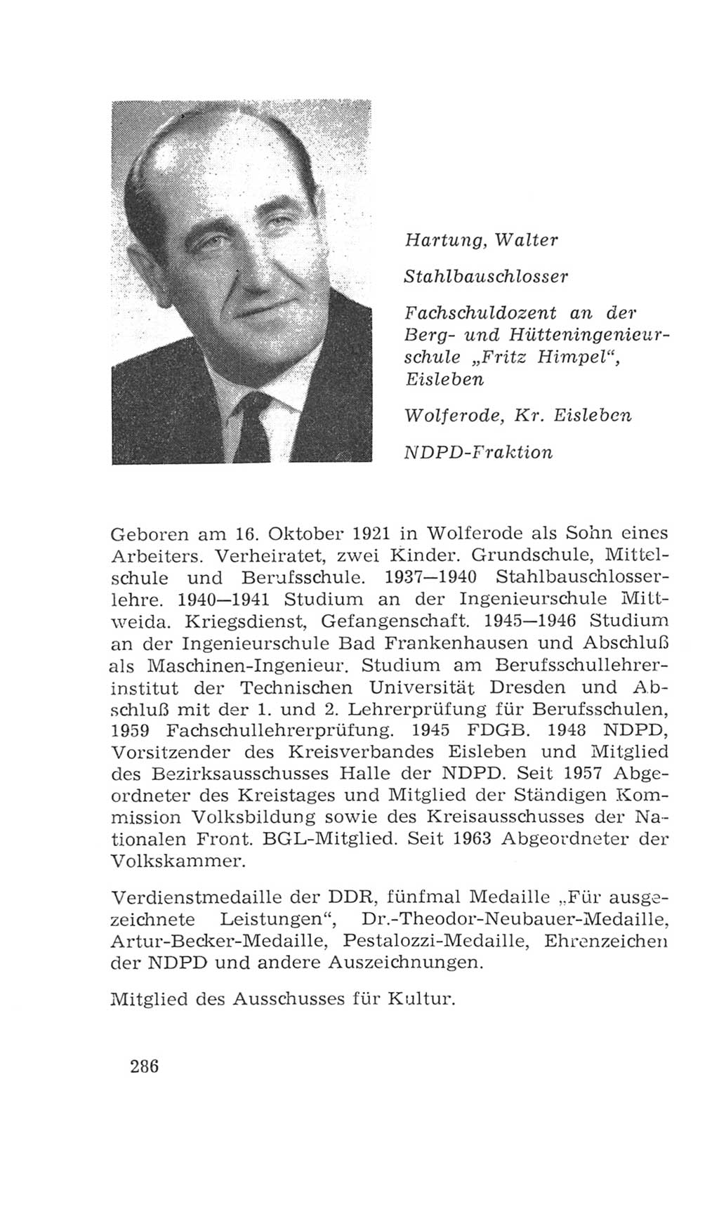 Volkskammer (VK) der Deutschen Demokratischen Republik (DDR), 4. Wahlperiode 1963-1967, Seite 286 (VK. DDR 4. WP. 1963-1967, S. 286)