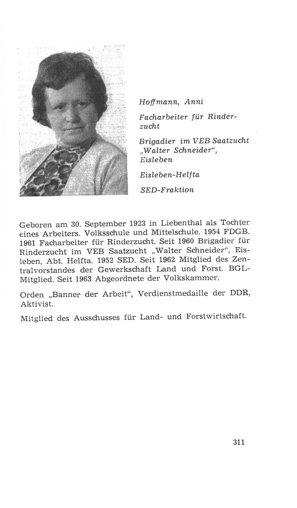 Volkskammer (VK) der Deutschen Demokratischen Republik (DDR), 4. Wahlperiode 1963-1967, Seite 311 (VK. DDR 4. WP. 1963-1967, S. 311)