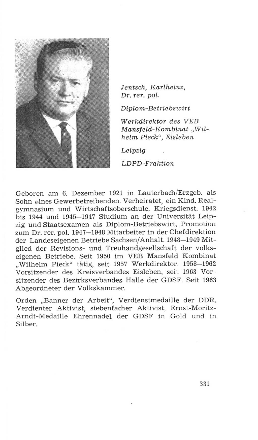 Volkskammer (VK) der Deutschen Demokratischen Republik (DDR), 4. Wahlperiode 1963-1967, Seite 331 (VK. DDR 4. WP. 1963-1967, S. 331)