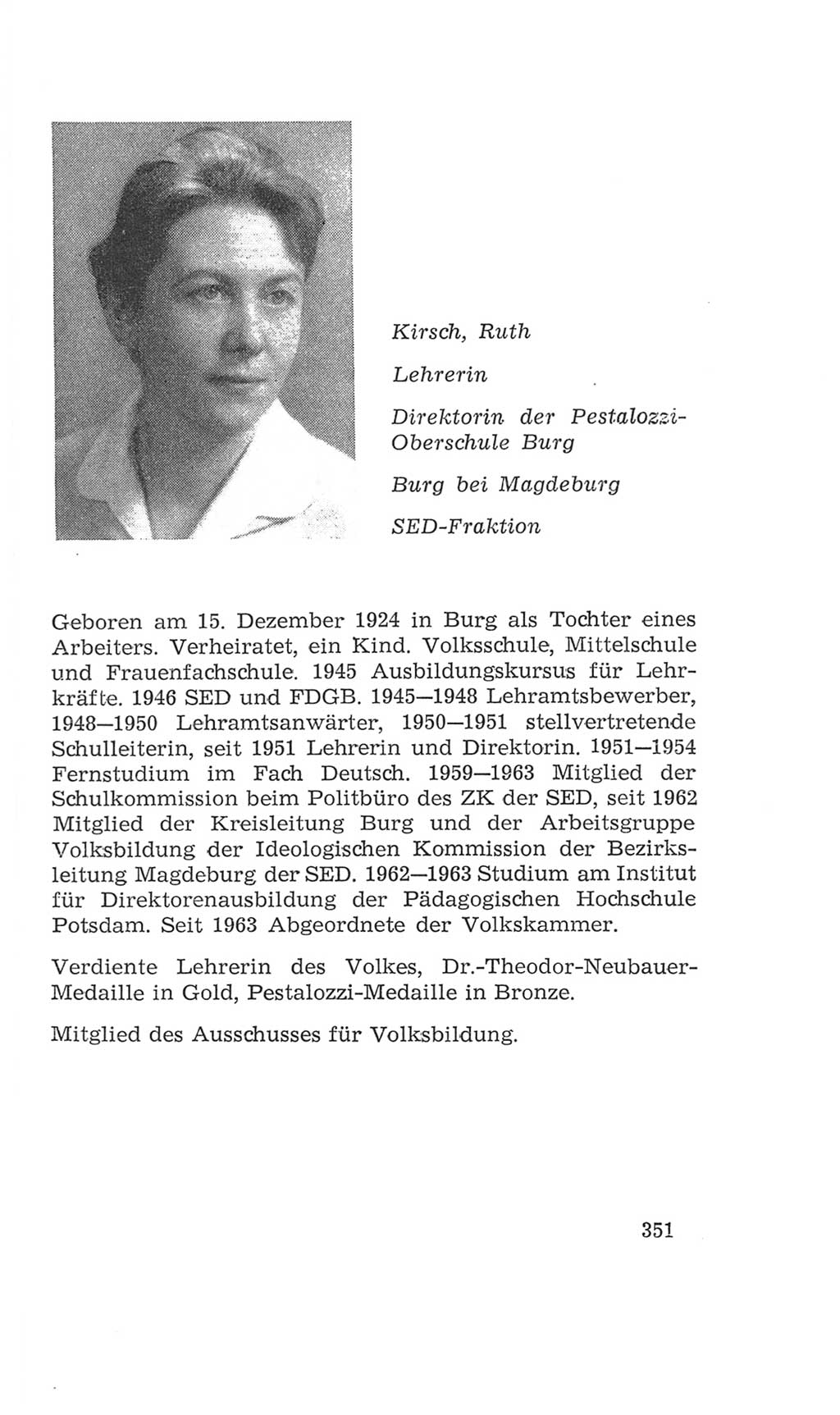 Volkskammer (VK) der Deutschen Demokratischen Republik (DDR), 4. Wahlperiode 1963-1967, Seite 351 (VK. DDR 4. WP. 1963-1967, S. 351)
