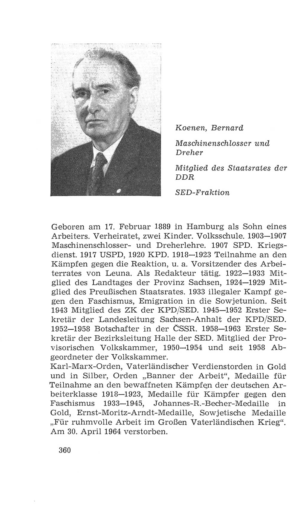 Volkskammer (VK) der Deutschen Demokratischen Republik (DDR), 4. Wahlperiode 1963-1967, Seite 360 (VK. DDR 4. WP. 1963-1967, S. 360)