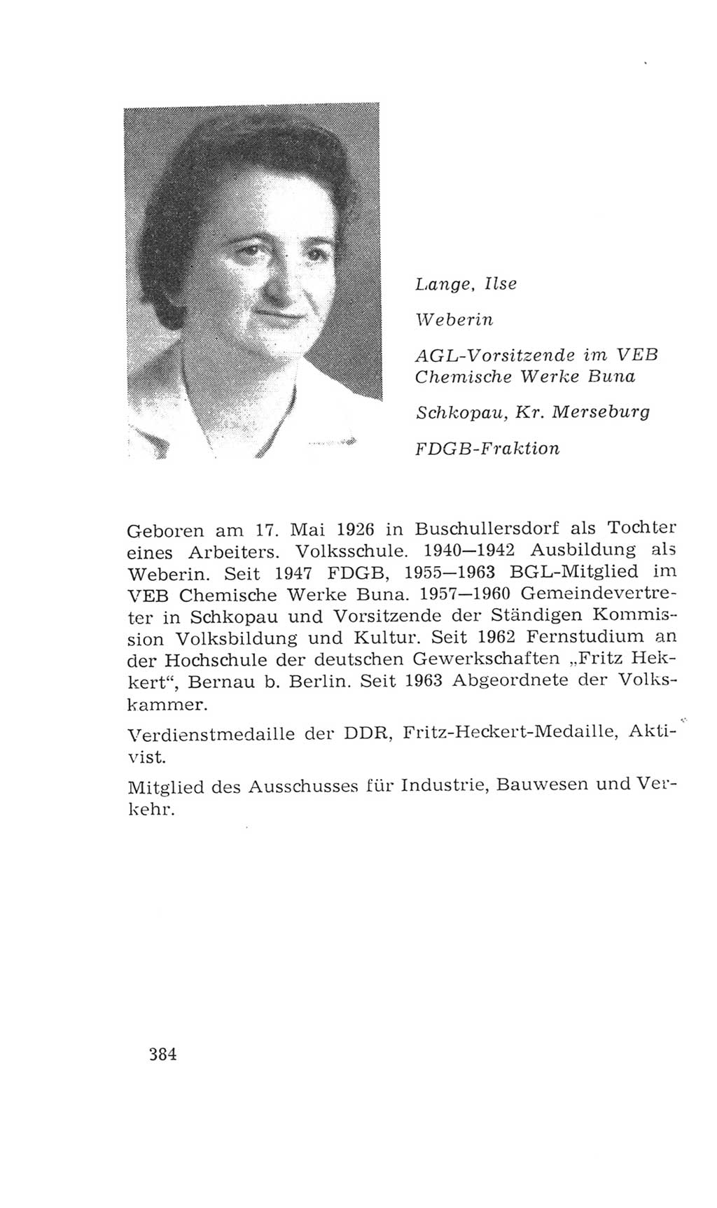 Volkskammer (VK) der Deutschen Demokratischen Republik (DDR), 4. Wahlperiode 1963-1967, Seite 384 (VK. DDR 4. WP. 1963-1967, S. 384)