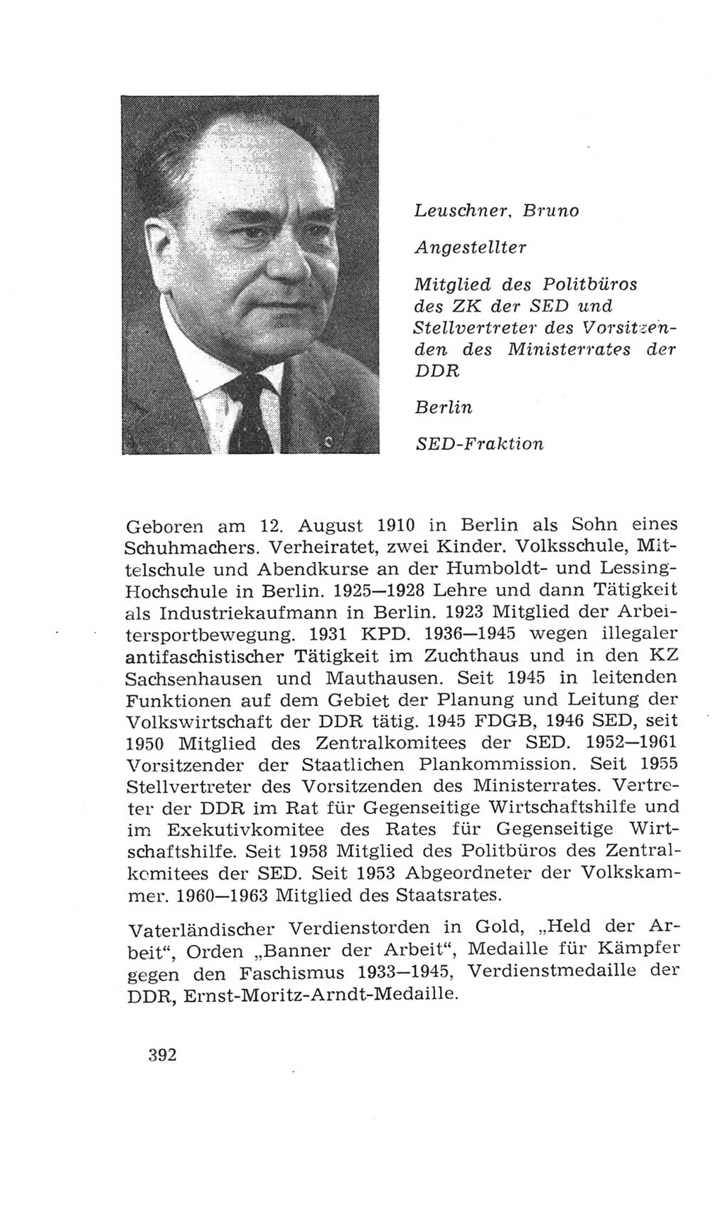 Volkskammer (VK) der Deutschen Demokratischen Republik (DDR), 4. Wahlperiode 1963-1967, Seite 392 (VK. DDR 4. WP. 1963-1967, S. 392)