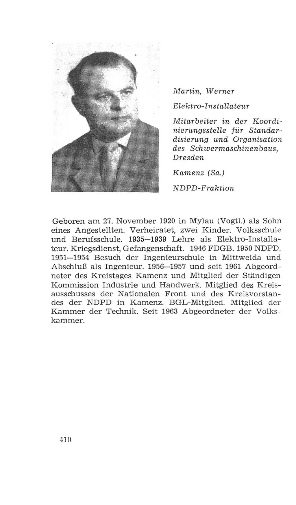 Volkskammer (VK) der Deutschen Demokratischen Republik (DDR), 4. Wahlperiode 1963-1967, Seite 410 (VK. DDR 4. WP. 1963-1967, S. 410)