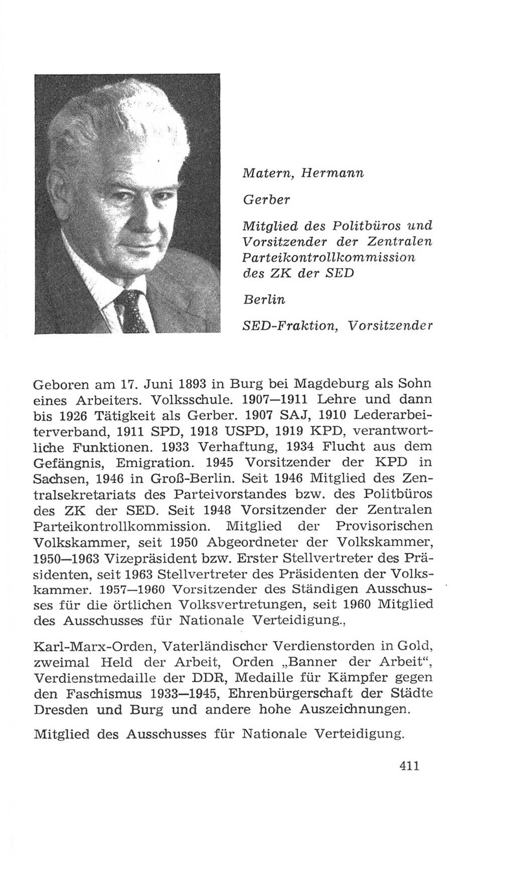 Volkskammer (VK) der Deutschen Demokratischen Republik (DDR), 4. Wahlperiode 1963-1967, Seite 411 (VK. DDR 4. WP. 1963-1967, S. 411)