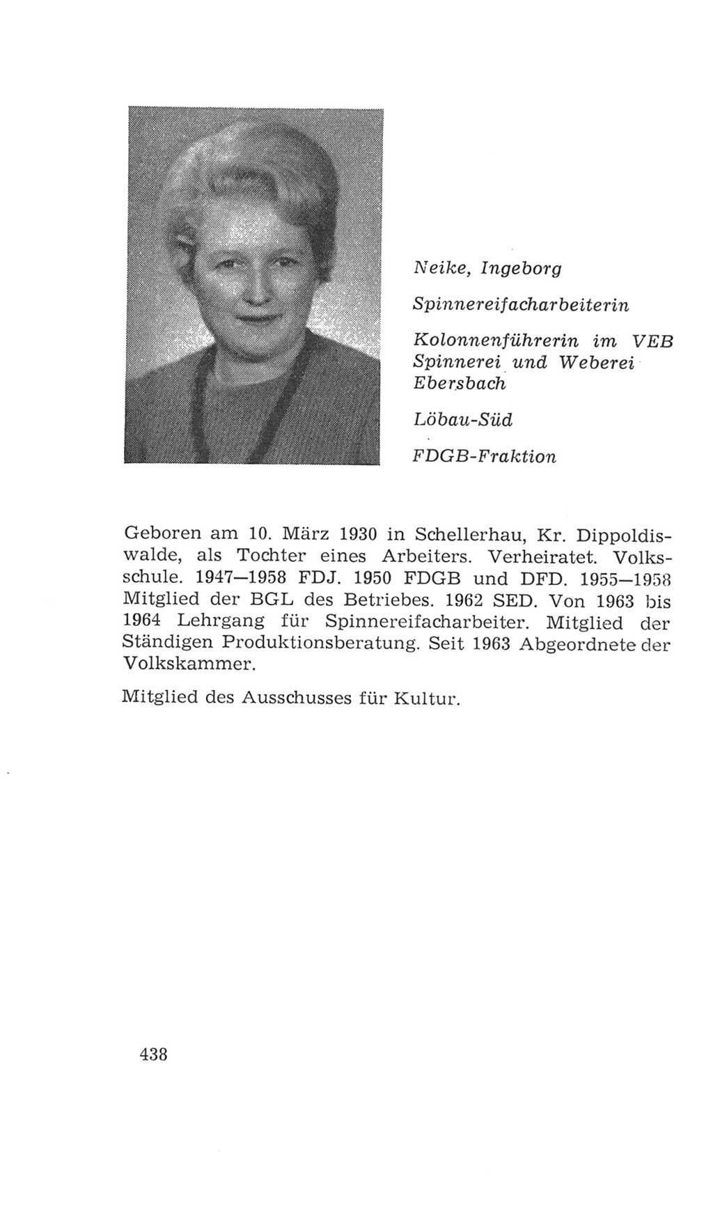 Volkskammer (VK) der Deutschen Demokratischen Republik (DDR), 4. Wahlperiode 1963-1967, Seite 438 (VK. DDR 4. WP. 1963-1967, S. 438)