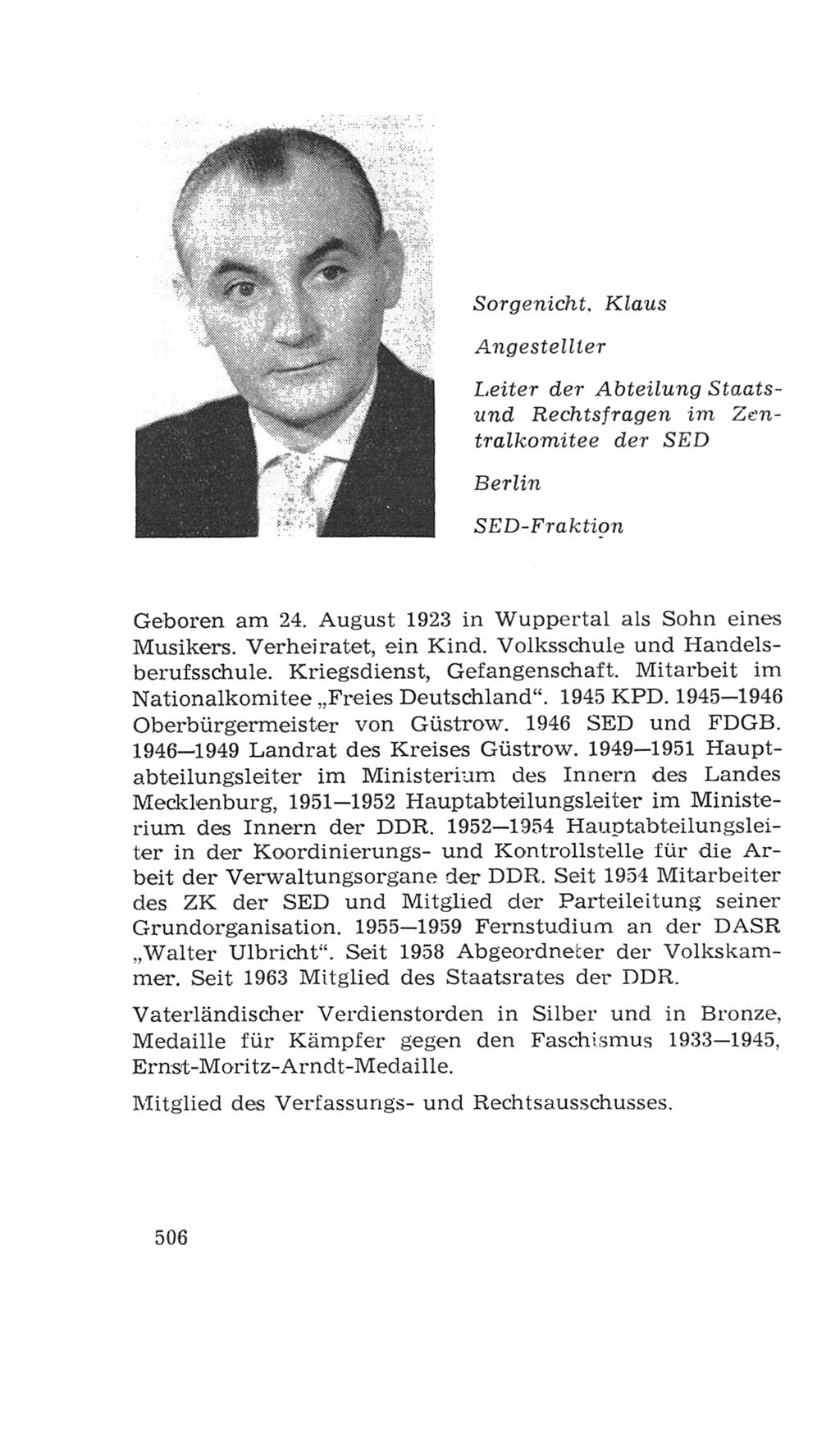 Volkskammer (VK) der Deutschen Demokratischen Republik (DDR), 4. Wahlperiode 1963-1967, Seite 506 (VK. DDR 4. WP. 1963-1967, S. 506)