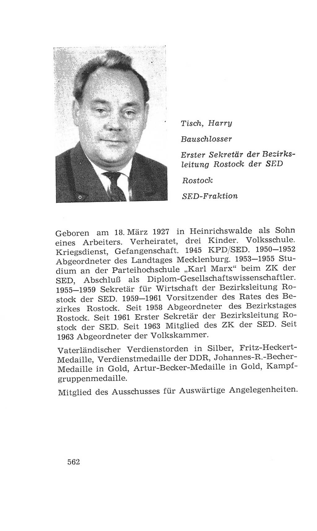 Volkskammer (VK) der Deutschen Demokratischen Republik (DDR), 4. Wahlperiode 1963-1967, Seite 562 (VK. DDR 4. WP. 1963-1967, S. 562)