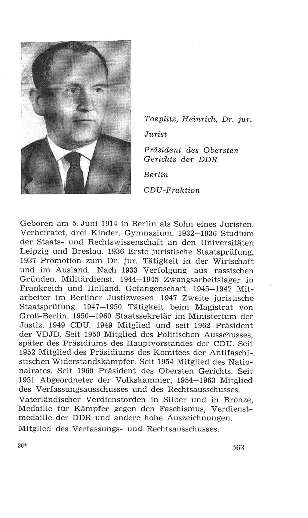 Volkskammer (VK) der Deutschen Demokratischen Republik (DDR), 4. Wahlperiode 1963-1967, Seite 563 (VK. DDR 4. WP. 1963-1967, S. 563)