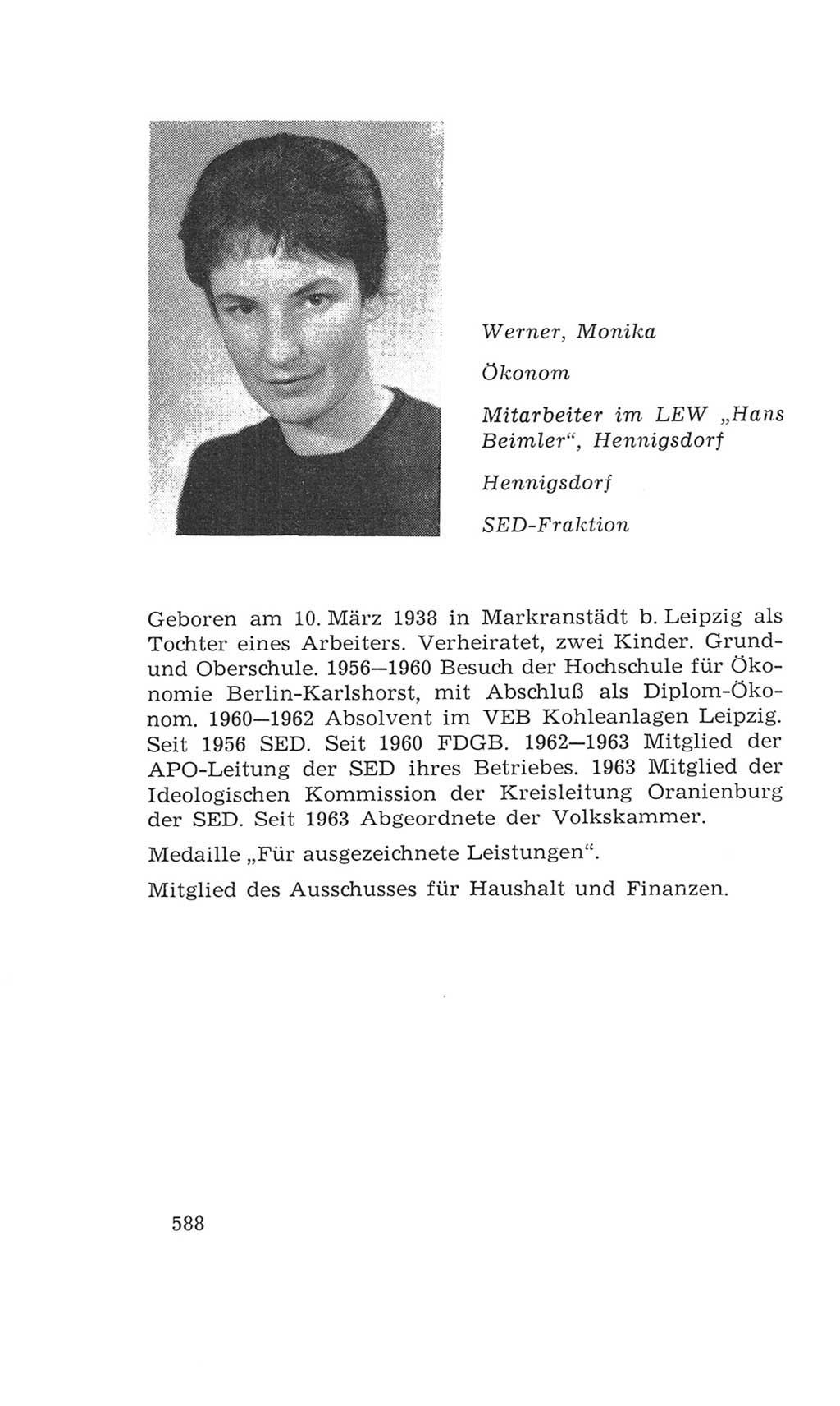 Volkskammer (VK) der Deutschen Demokratischen Republik (DDR), 4. Wahlperiode 1963-1967, Seite 588 (VK. DDR 4. WP. 1963-1967, S. 588)