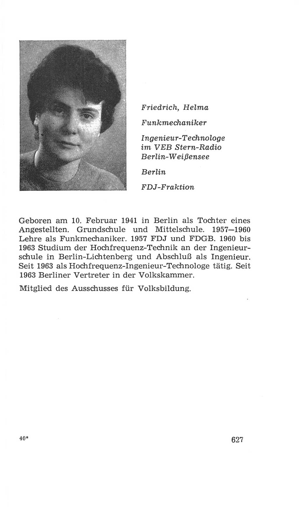 Volkskammer (VK) der Deutschen Demokratischen Republik (DDR), 4. Wahlperiode 1963-1967, Seite 627 (VK. DDR 4. WP. 1963-1967, S. 627)