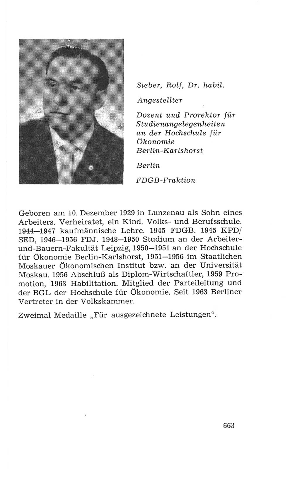 Volkskammer (VK) der Deutschen Demokratischen Republik (DDR), 4. Wahlperiode 1963-1967, Seite 663 (VK. DDR 4. WP. 1963-1967, S. 663)