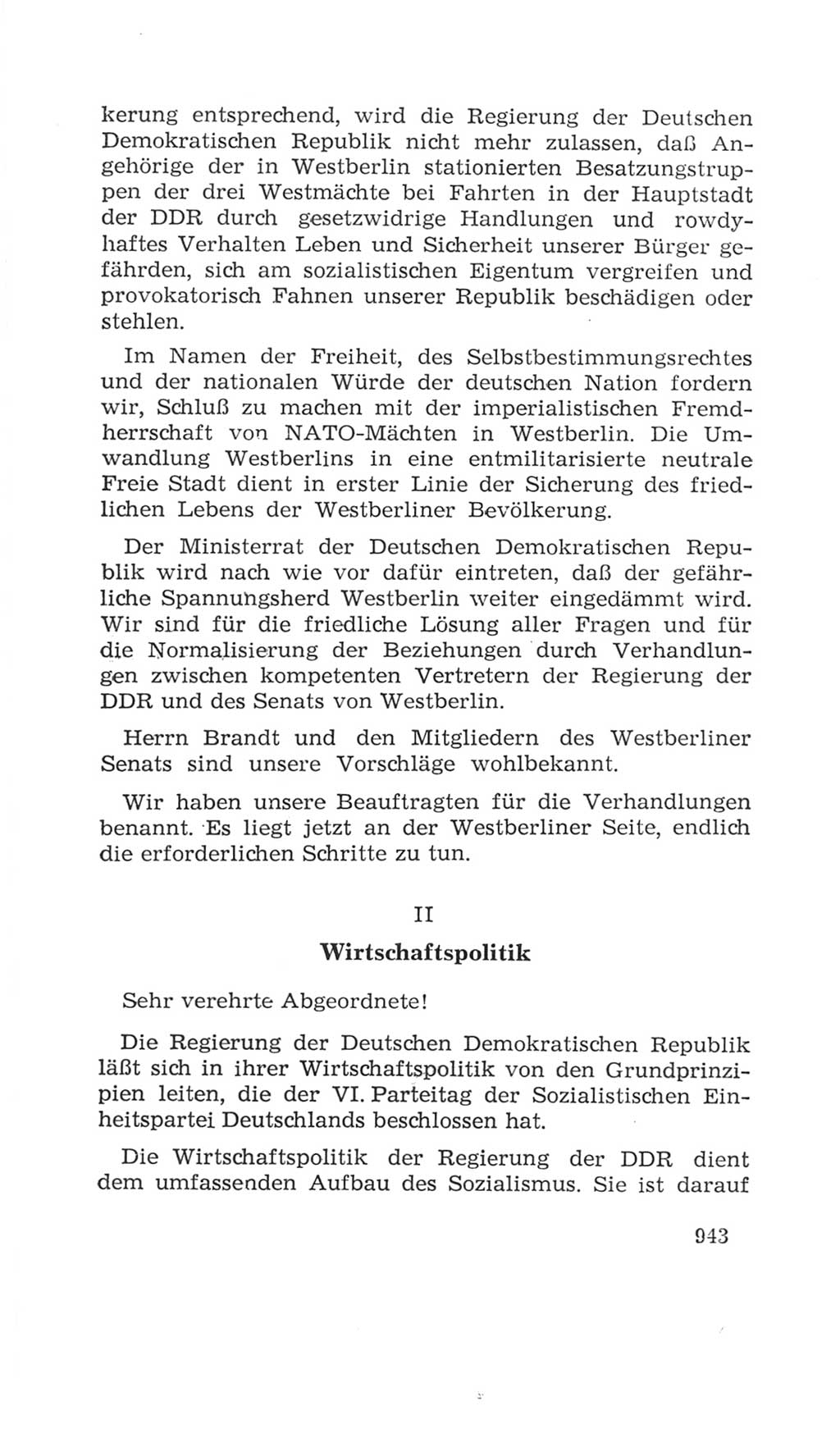 Volkskammer (VK) der Deutschen Demokratischen Republik (DDR), 4. Wahlperiode 1963-1967, Seite 943 (VK. DDR 4. WP. 1963-1967, S. 943)