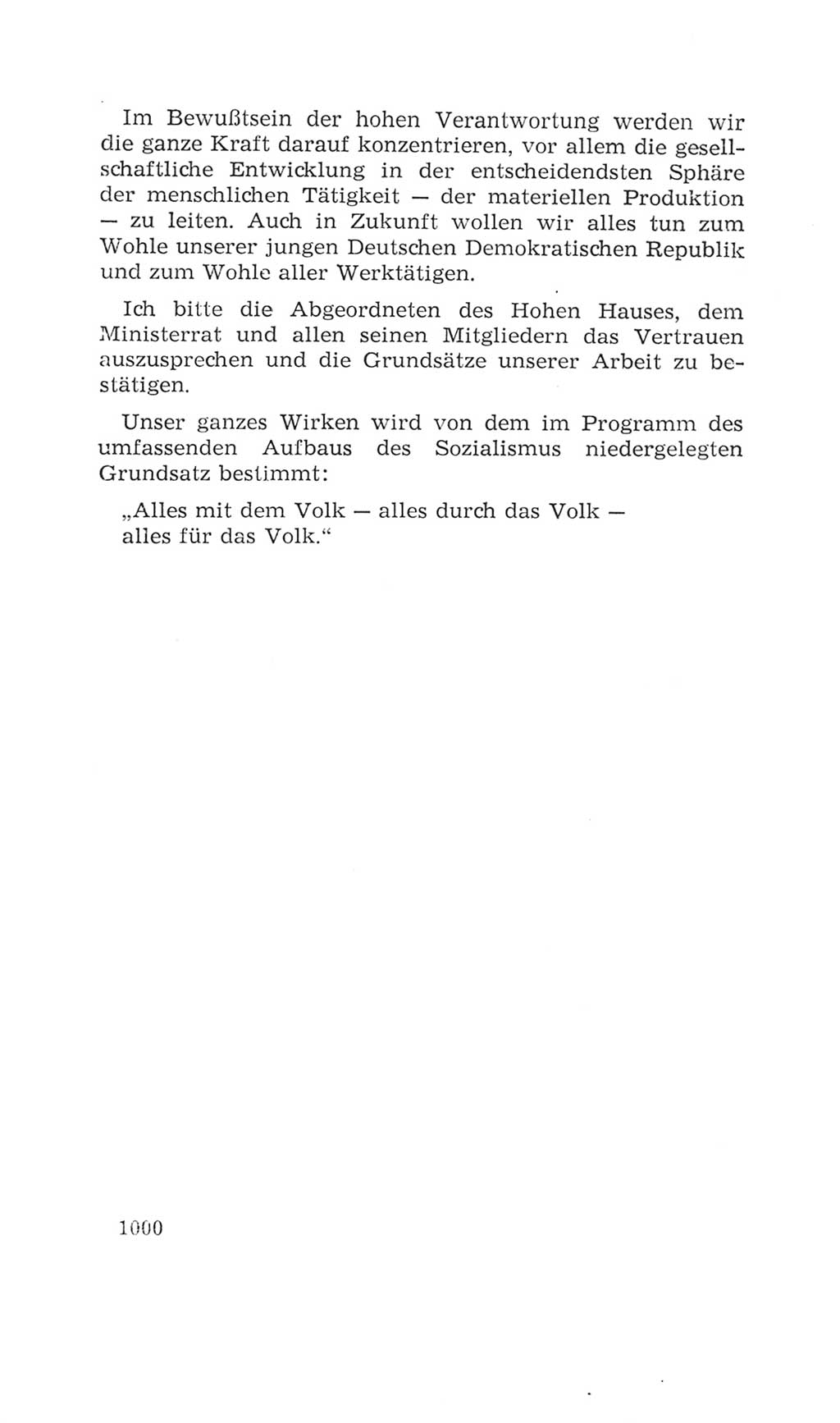 Volkskammer (VK) der Deutschen Demokratischen Republik (DDR), 4. Wahlperiode 1963-1967, Seite 1000 (VK. DDR 4. WP. 1963-1967, S. 1000)