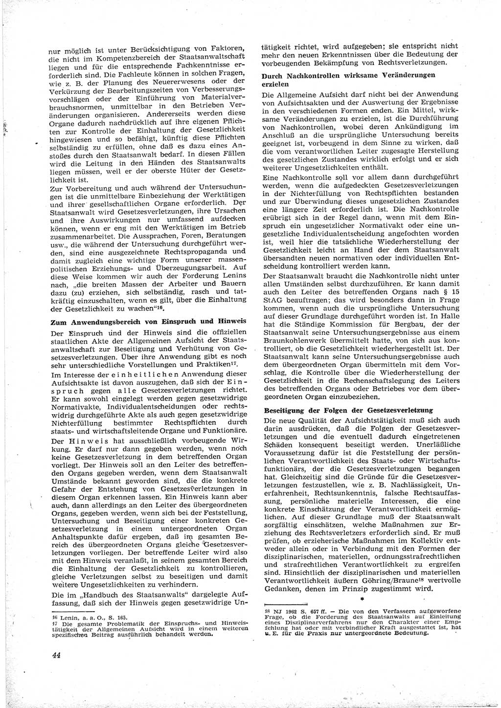 Neue Justiz (NJ), Zeitschrift für Recht und Rechtswissenschaft [Deutsche Demokratische Republik (DDR)], 17. Jahrgang 1963, Seite 44 (NJ DDR 1963, S. 44)