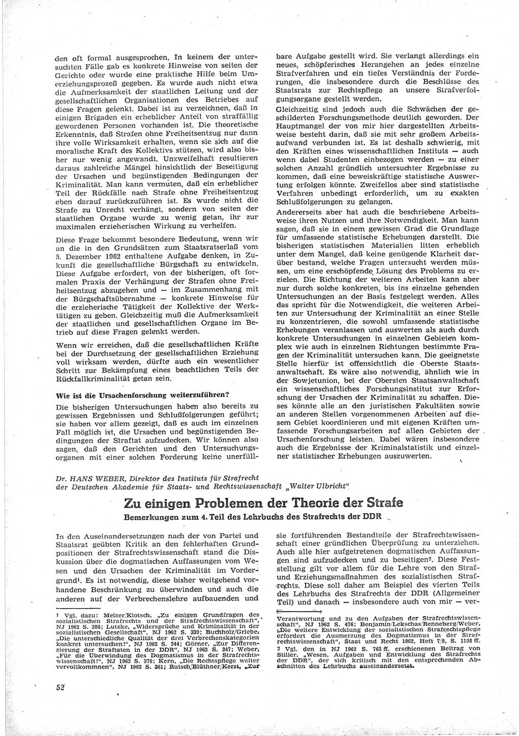 Neue Justiz (NJ), Zeitschrift für Recht und Rechtswissenschaft [Deutsche Demokratische Republik (DDR)], 17. Jahrgang 1963, Seite 52 (NJ DDR 1963, S. 52)