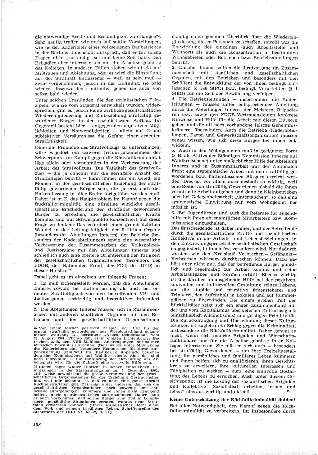 Neue Justiz (NJ), Zeitschrift für Recht und Rechtswissenschaft [Deutsche Demokratische Republik (DDR)], 17. Jahrgang 1963, Seite 108 (NJ DDR 1963, S. 108)