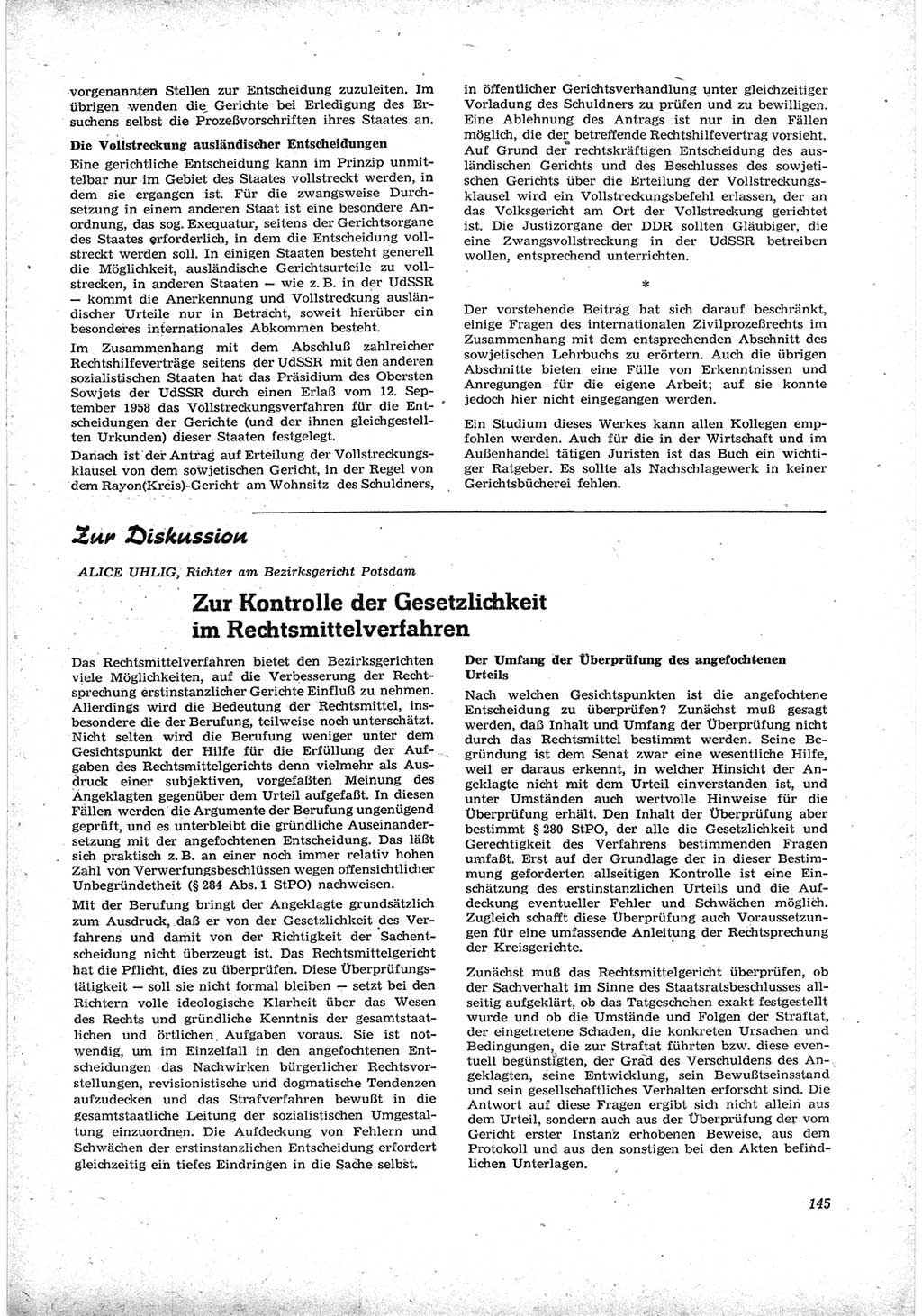 Neue Justiz (NJ), Zeitschrift für Recht und Rechtswissenschaft [Deutsche Demokratische Republik (DDR)], 17. Jahrgang 1963, Seite 145 (NJ DDR 1963, S. 145)