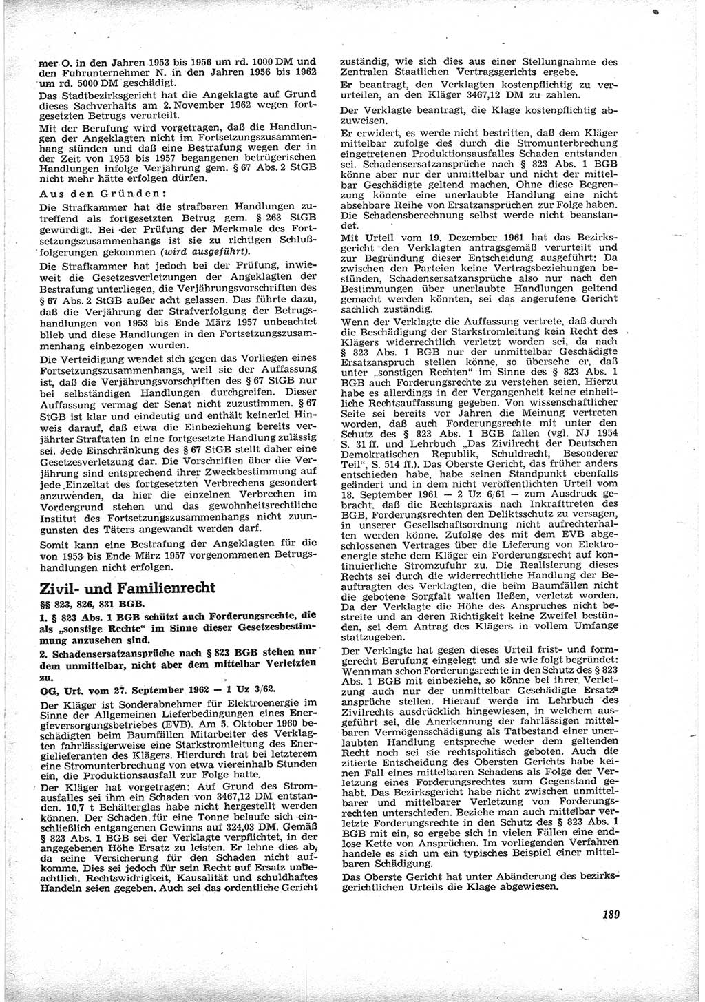 Neue Justiz (NJ), Zeitschrift für Recht und Rechtswissenschaft [Deutsche Demokratische Republik (DDR)], 17. Jahrgang 1963, Seite 189 (NJ DDR 1963, S. 189)