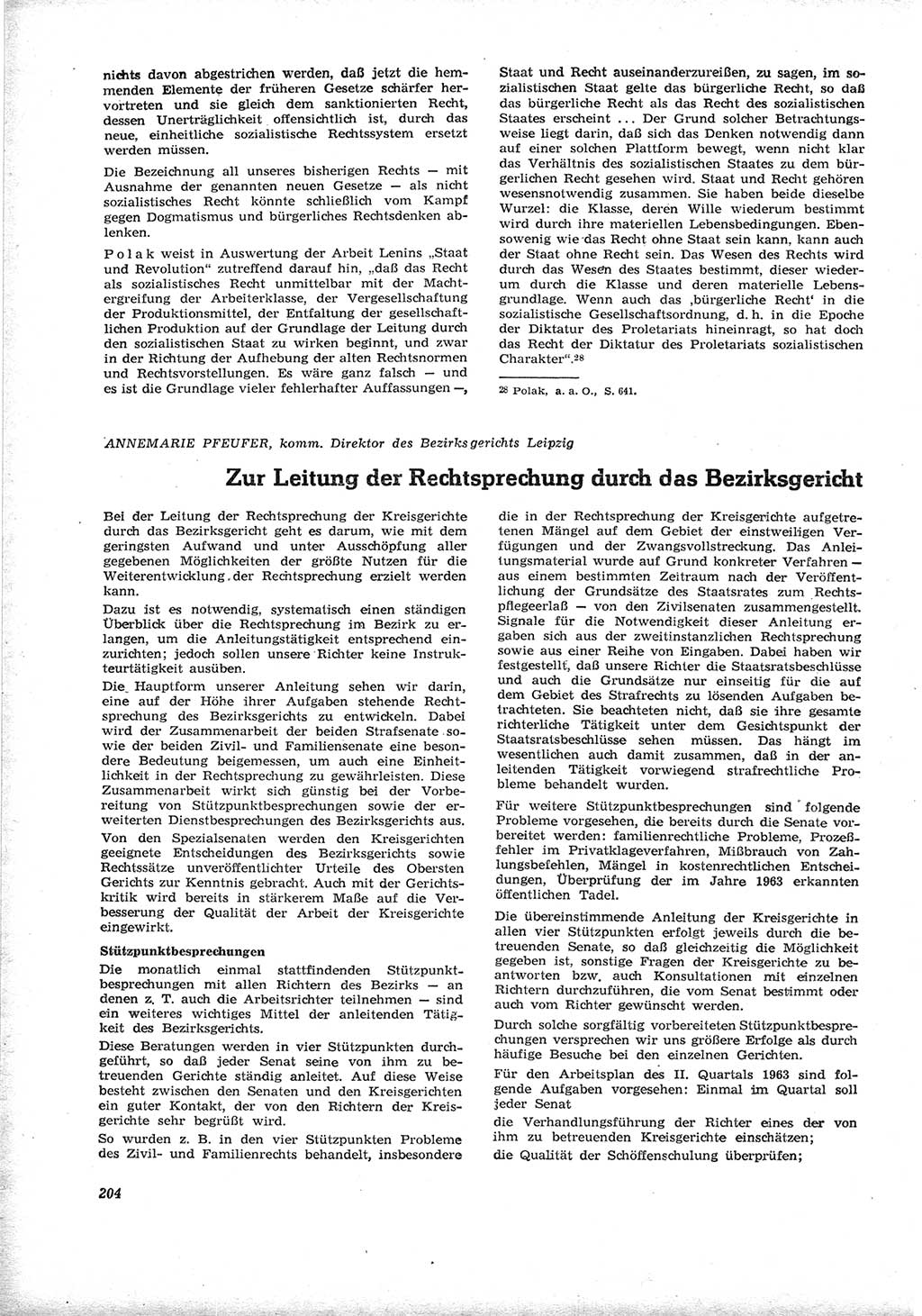 Neue Justiz (NJ), Zeitschrift für Recht und Rechtswissenschaft [Deutsche Demokratische Republik (DDR)], 17. Jahrgang 1963, Seite 204 (NJ DDR 1963, S. 204)