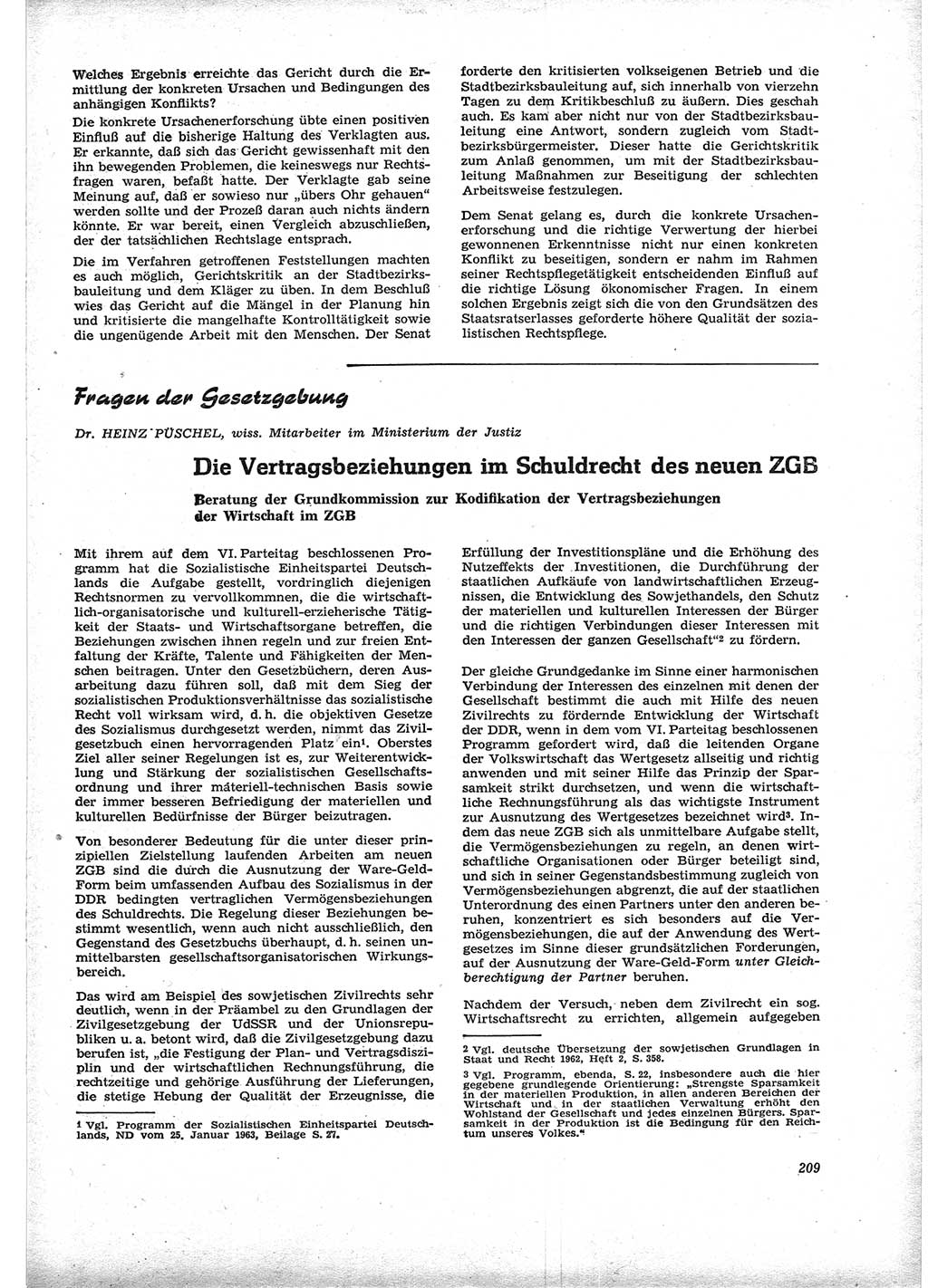 Neue Justiz (NJ), Zeitschrift für Recht und Rechtswissenschaft [Deutsche Demokratische Republik (DDR)], 17. Jahrgang 1963, Seite 209 (NJ DDR 1963, S. 209)