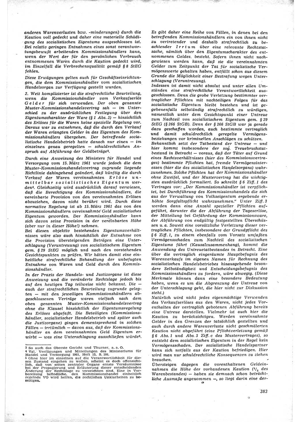 Neue Justiz (NJ), Zeitschrift für Recht und Rechtswissenschaft [Deutsche Demokratische Republik (DDR)], 17. Jahrgang 1963, Seite 383 (NJ DDR 1963, S. 383)