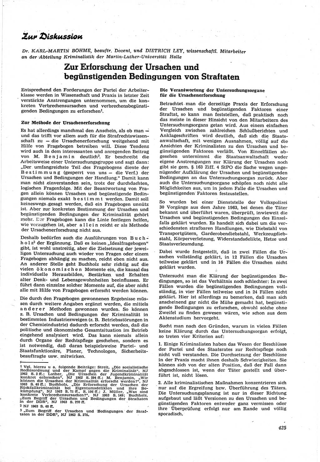 Neue Justiz (NJ), Zeitschrift für Recht und Rechtswissenschaft [Deutsche Demokratische Republik (DDR)], 17. Jahrgang 1963, Seite 425 (NJ DDR 1963, S. 425)