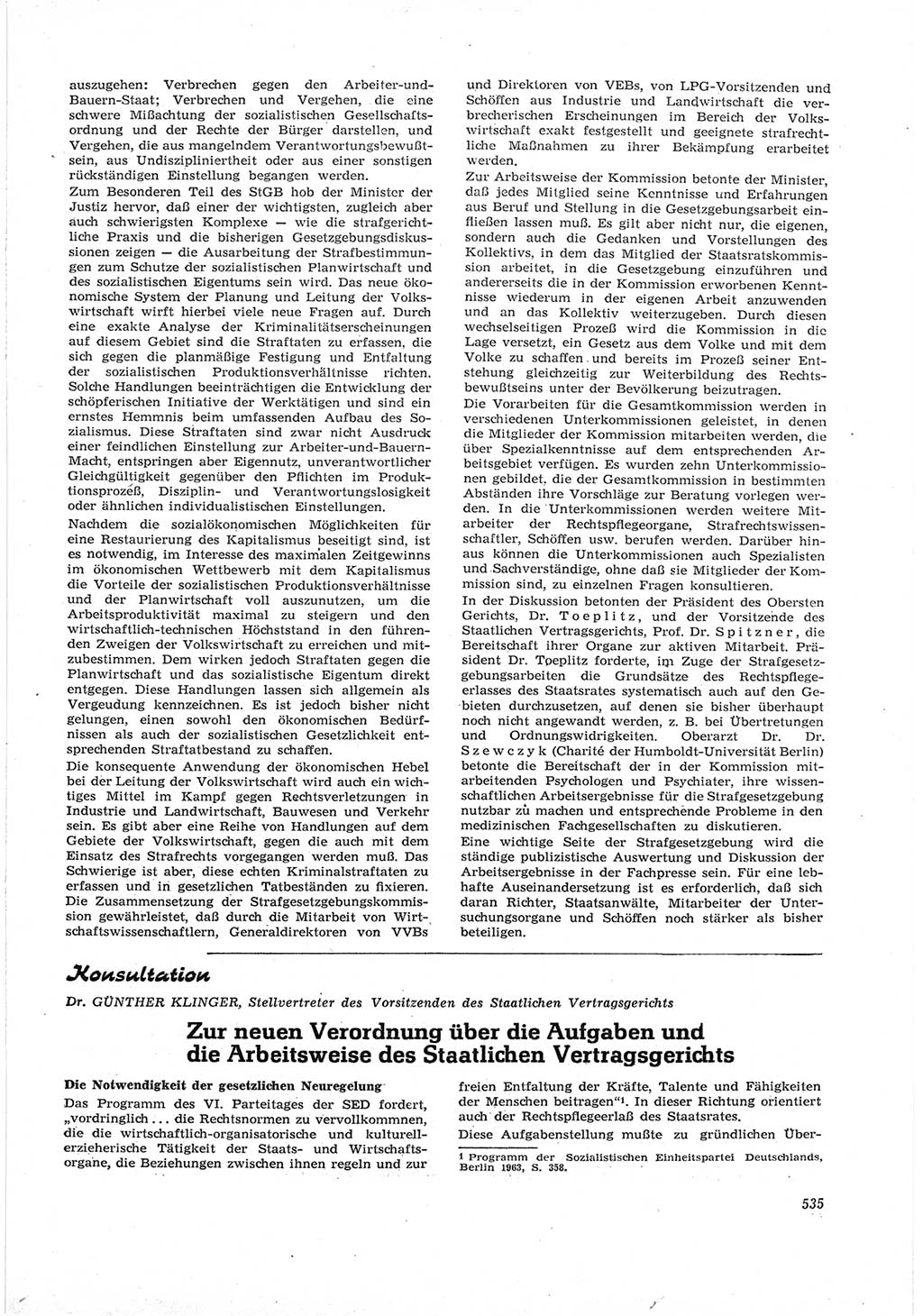 Neue Justiz (NJ), Zeitschrift für Recht und Rechtswissenschaft [Deutsche Demokratische Republik (DDR)], 17. Jahrgang 1963, Seite 535 (NJ DDR 1963, S. 535)