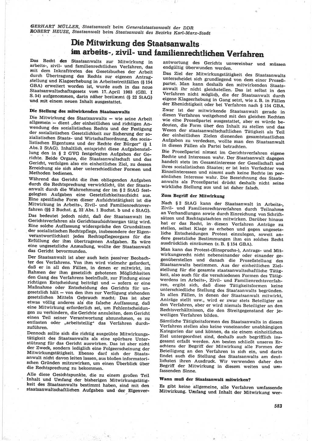 Neue Justiz (NJ), Zeitschrift für Recht und Rechtswissenschaft [Deutsche Demokratische Republik (DDR)], 17. Jahrgang 1963, Seite 583 (NJ DDR 1963, S. 583)