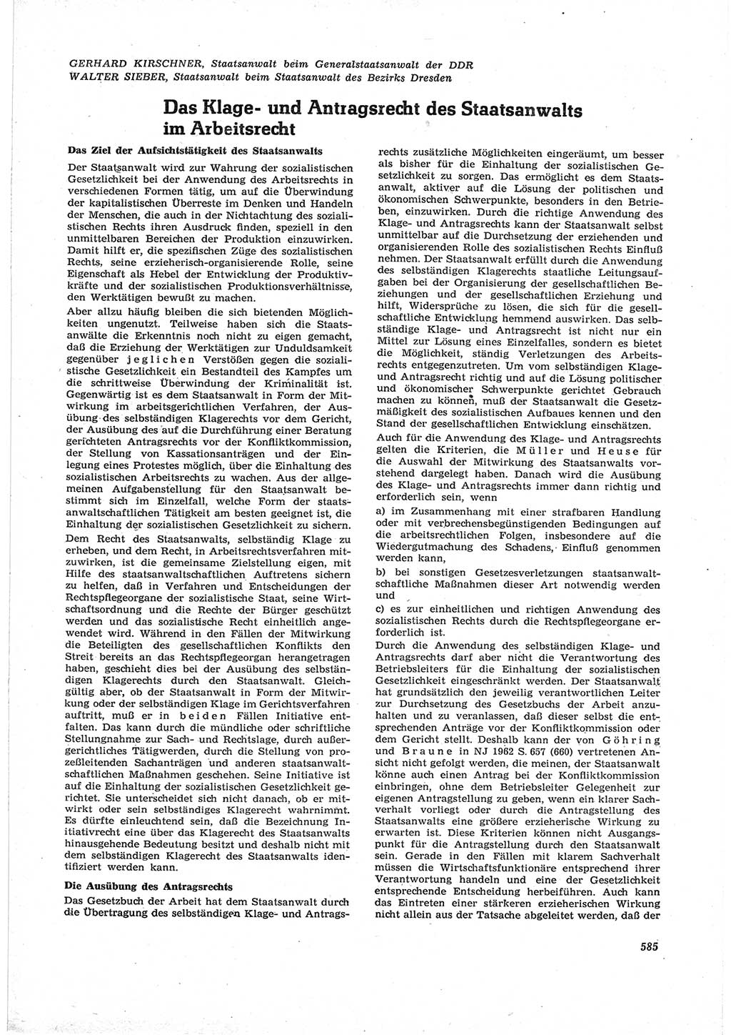 Neue Justiz (NJ), Zeitschrift für Recht und Rechtswissenschaft [Deutsche Demokratische Republik (DDR)], 17. Jahrgang 1963, Seite 585 (NJ DDR 1963, S. 585)