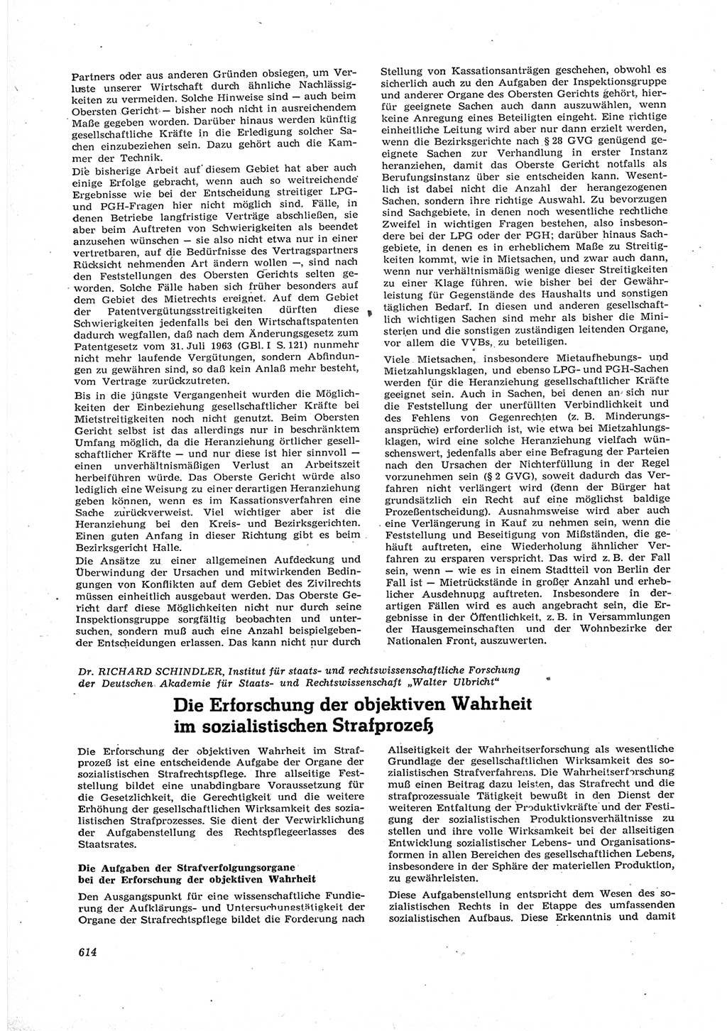 Neue Justiz (NJ), Zeitschrift für Recht und Rechtswissenschaft [Deutsche Demokratische Republik (DDR)], 17. Jahrgang 1963, Seite 614 (NJ DDR 1963, S. 614)